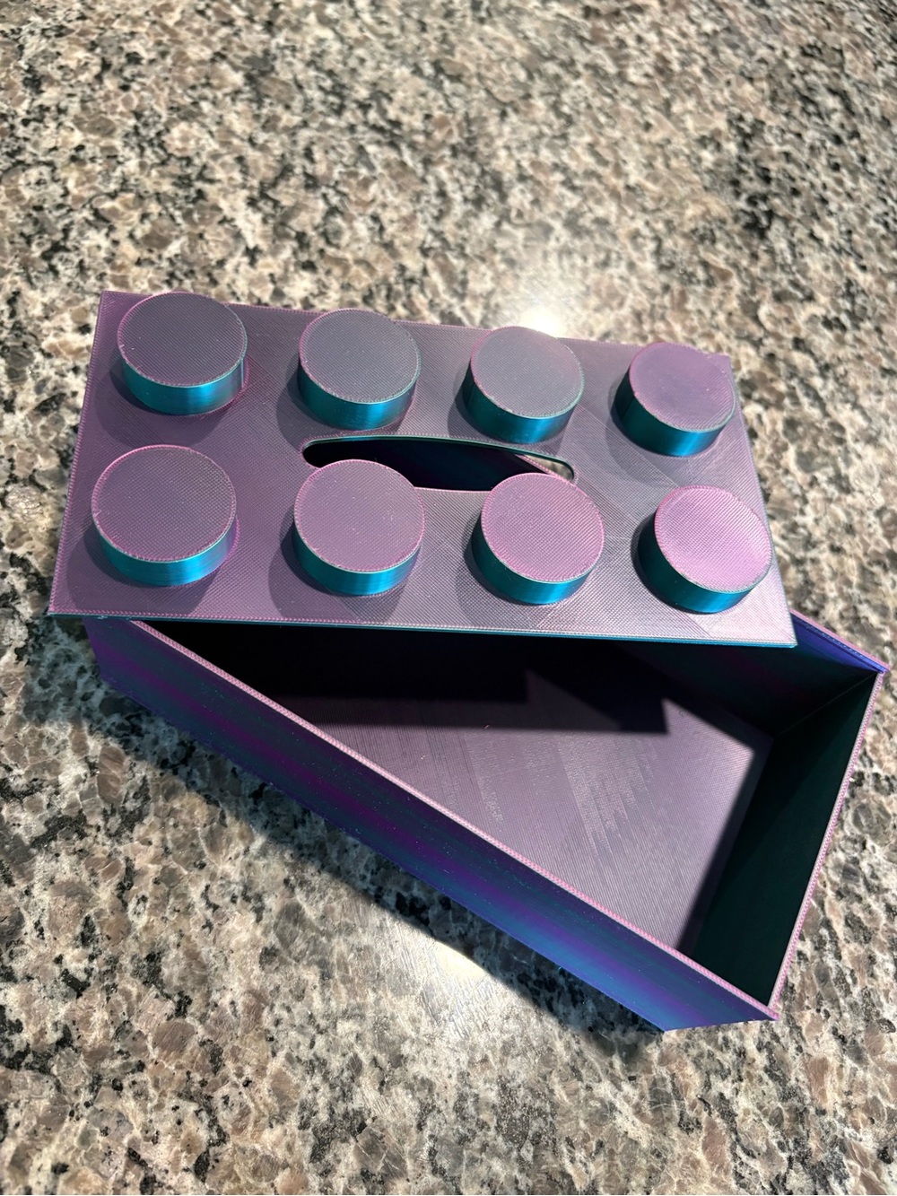 NWT Purple and Teal Building Block Tissue Box Cover - Picture 3 of 10